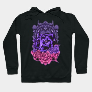 mythical tiger with ornament background Hoodie